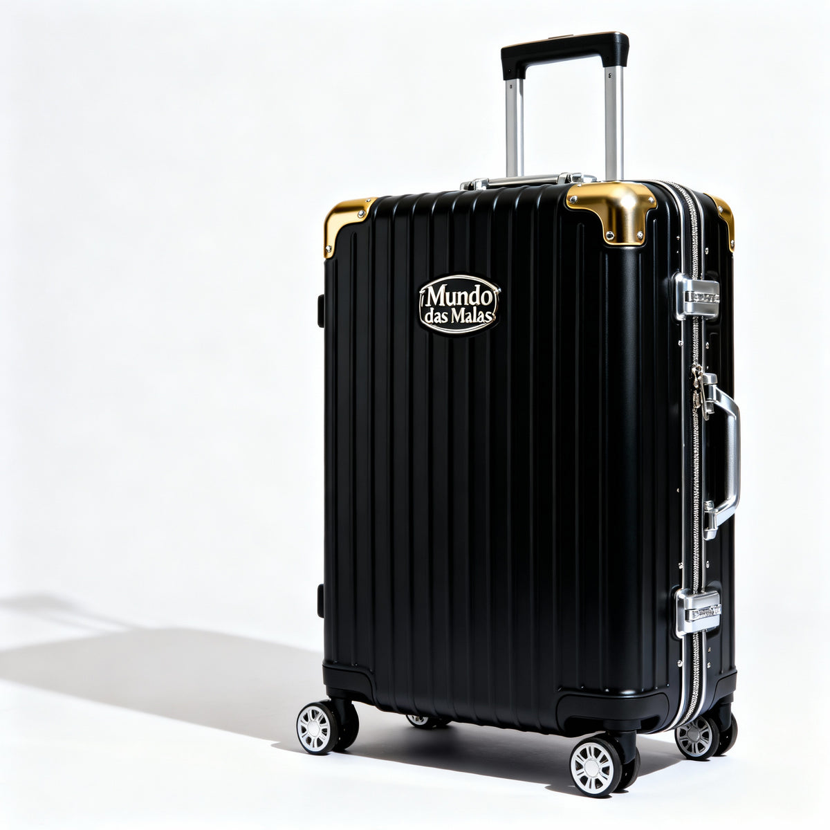 Mala Preta de Viagem Mundo das Malas – ABS, Rodas 360º (Tamanho P, M ou G)