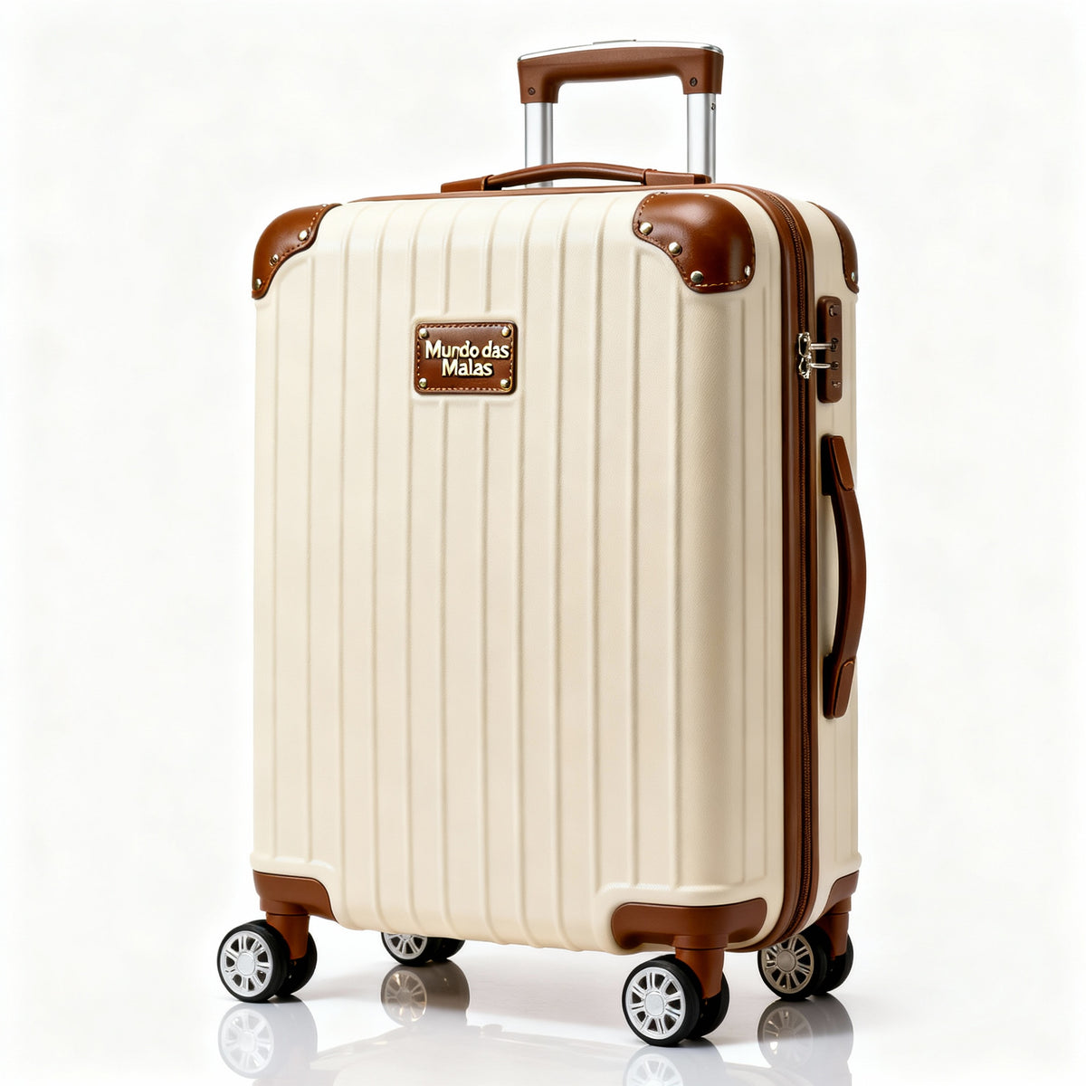 Mala Marrom de Viagem Mundo das Malas – ABS, Rodas 360º (Tamanho P, M ou G)