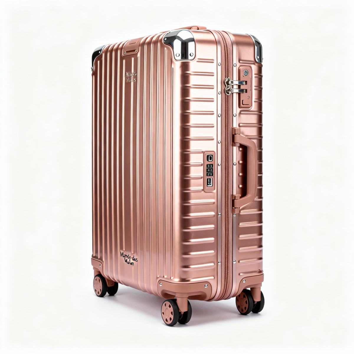 Mala Bege de Viagem Mundo das Malas – ABS, Rodas 360º (Tamanho P, M ou G)