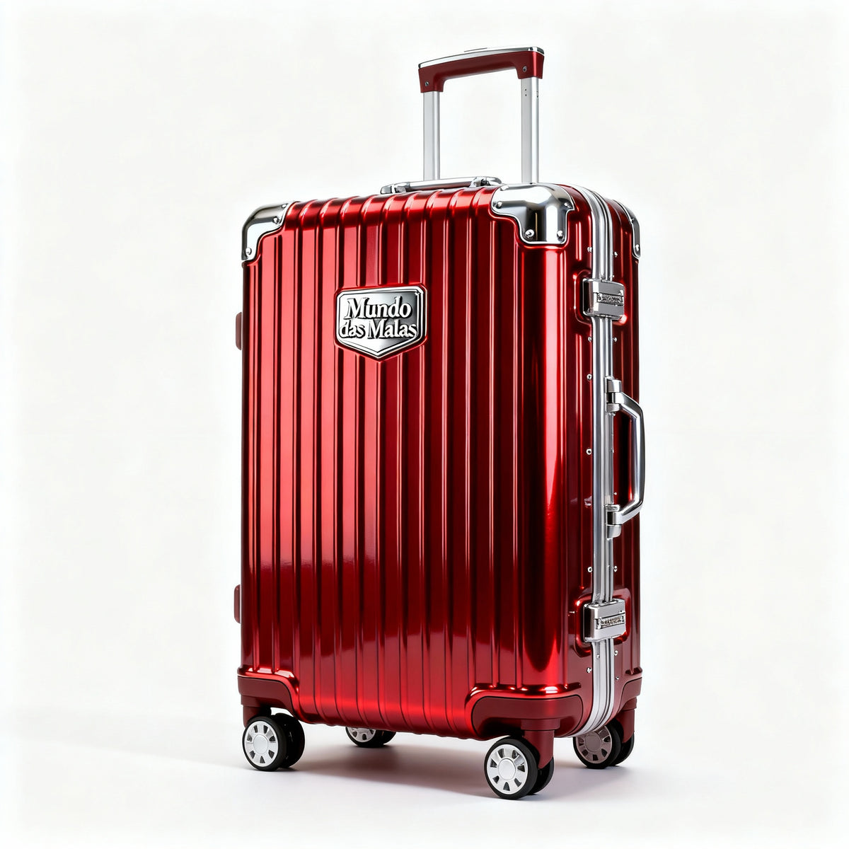 Mala Vermelha de Viagem Mundo das Malas – ABS, Rodas 360º (Tamanho P, M ou G)